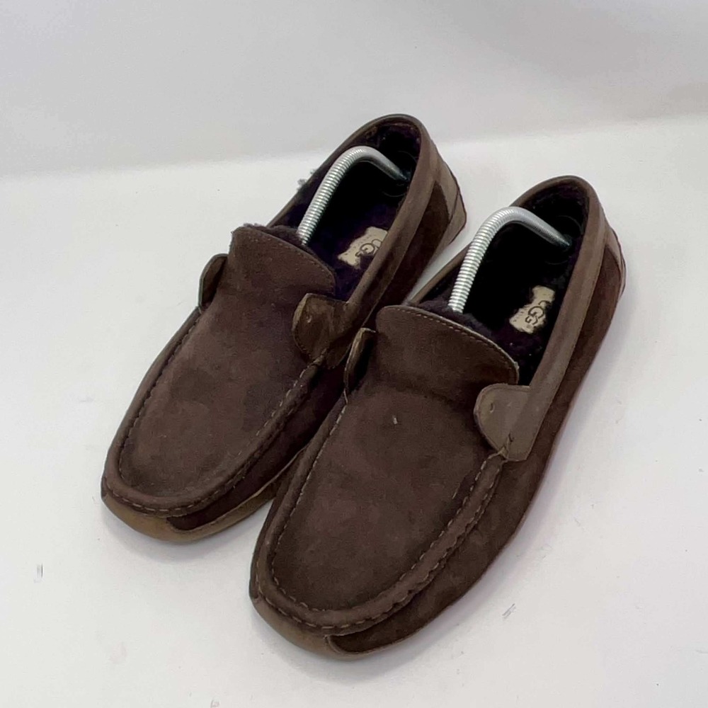 UGG Australia Byron Suede Slippers Chocolate Brown Sheepskin 5102 Mens 11 Soft